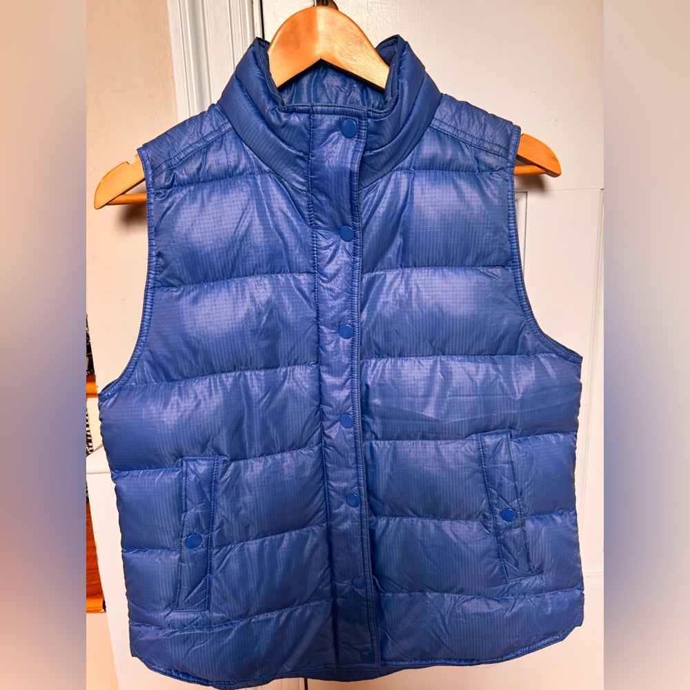 J. Crew Women’s Bright Blue Down Quilted Puffer Vest M